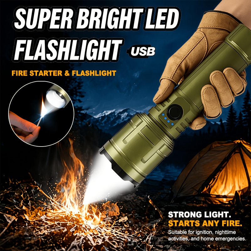 Power Bank - Taschenlampe mit Feuerzeug & Powerbank Kombination,